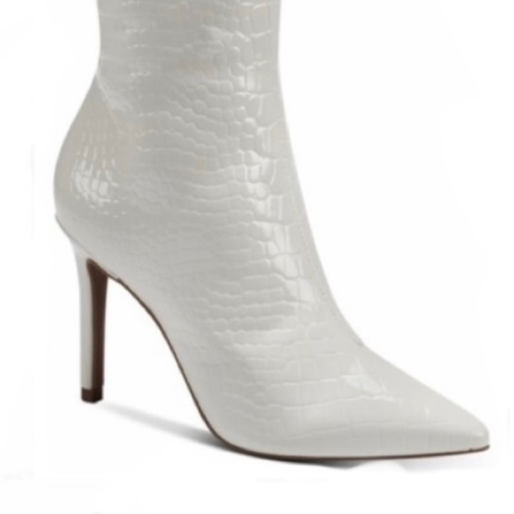 NWT INC Rajel White Crocodile High stiletto Heels Tall to the knee Boots New Box - Picture 11 of 12